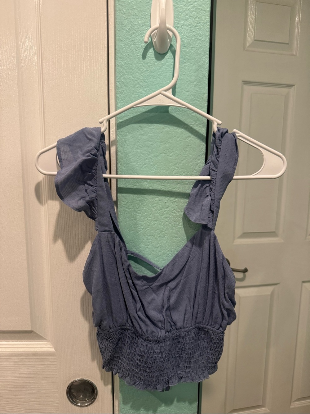 Tilly's Lavender-Blue Ruffled Tank Bodysuit